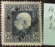 Rakúsko vojenská pošta 14 *