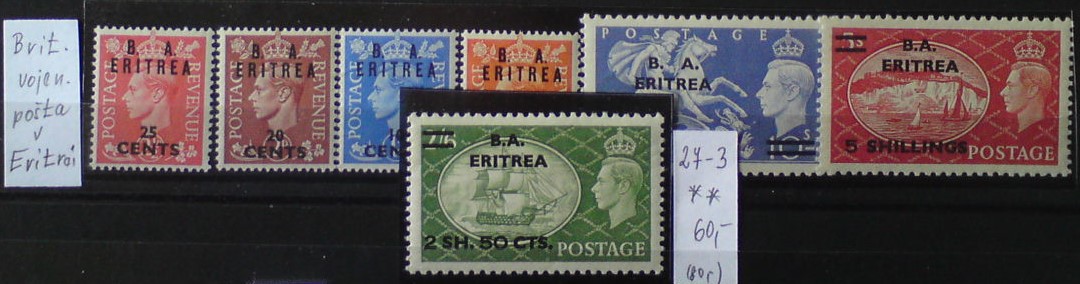Britská vojenská pošta Eritrei 27-3 **